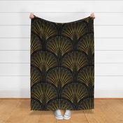 Travelers Palm Art Deco Glam_Gold Black_100Size