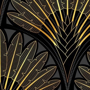 Travelers Palm Art Deco Glam_Gold Black_50Size