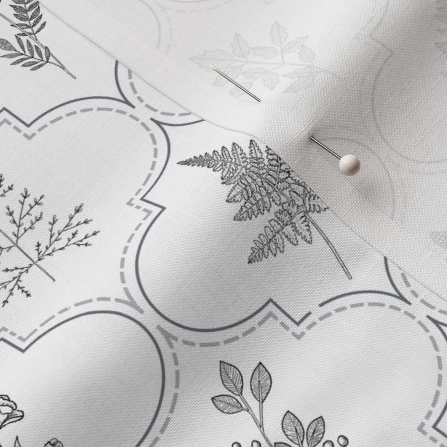 Quatrefoil Line Art Florals