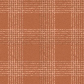 Crossover Plaid Dark small: Rust & Cream Linear Plaid