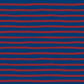 Red brush stroke stripe on Navy