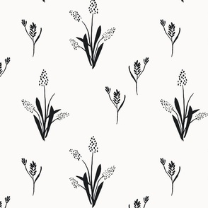 Blooms of the Wild: A Floral bouquet in black & white