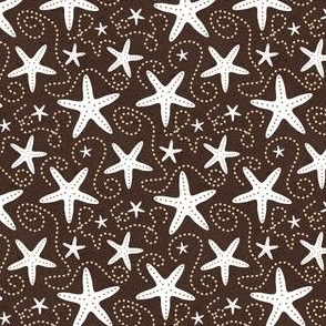 Cabrillo Starfish on Chocolate Brown
