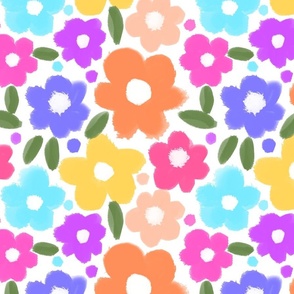 Painted retro flowers- Small