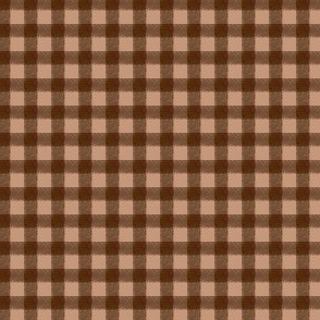 Micro Rustic Gingham | Dark Brown & Caramel Taupe | Quilting | Natural Christmas