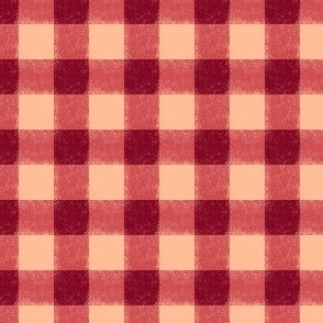Small Rustic Gingham | Cranberry, Christmas Pink, & Peach Fuzz | Natural Christmas