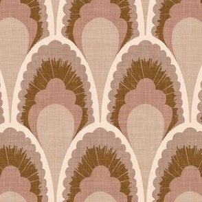 Large Scale // Neutral Toned Fan Print in Shades of Brown