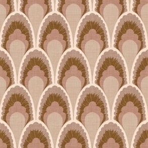 Medium Scale // Neutral Toned Fan Print in Shades of Brown