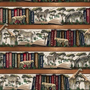 Curious Giraffe Book Wall, Blush Pink Whimsical Wallpaper Animal Print, Jungle Friends Green Acacia Tree Mural, Wildlife Menagerie Wallpaper, Modern Boy Girl Wildlife Collage, Whimsical Storytime Animals, Vintage Library Wallpaper, Playful Animal Books