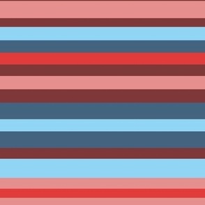 Pink, Red And Blue Vertical Stripe