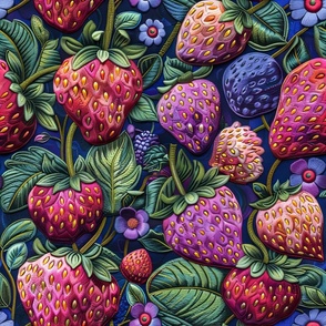 Embroidered Berry Patch Delight