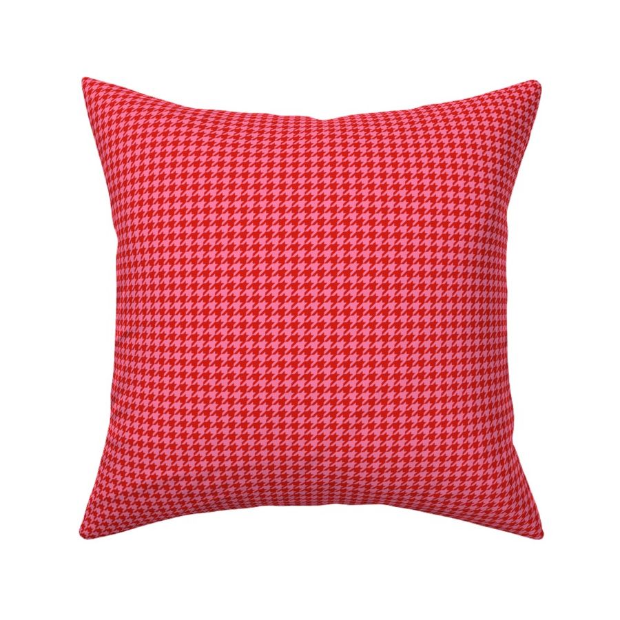 Houndstooth - Cherry Red and Pink