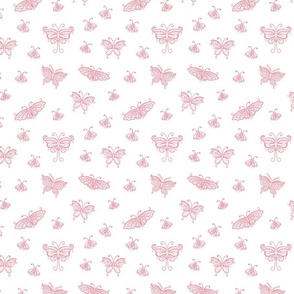 Pink Line-art Butterflies