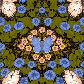 Butterflies and flowers symmetry