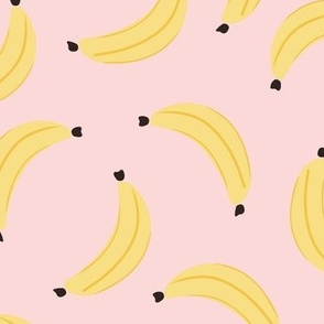 Bananas on light pink