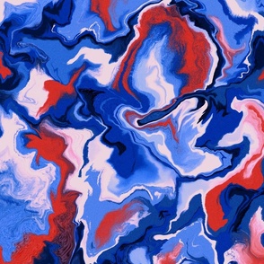 Abstract Blue and Red Marble