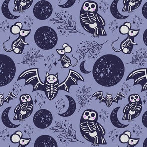 Pastel Goth Halloween Cute Skeleton Animals