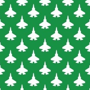 F-35C Panther Silhouette in White in Green
