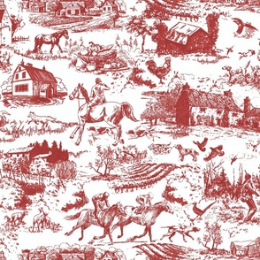 Toile_Large Repeat_Cranberry