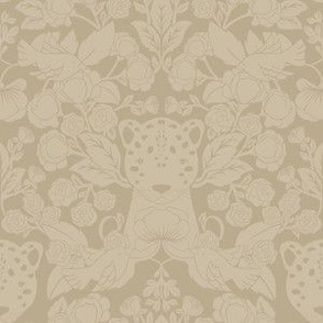 Small Monochome Cheetah Damask (Beige)(6")