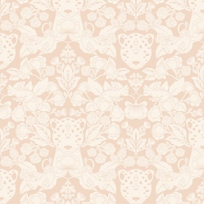 Large Two Tone Cheetah Damask (Pink And Beige)(12")
