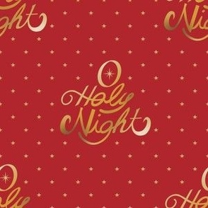 O Holy Night Gold on Christmas Red