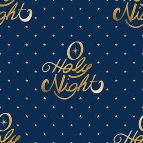 O Holy Night Gold on Midnight Blue