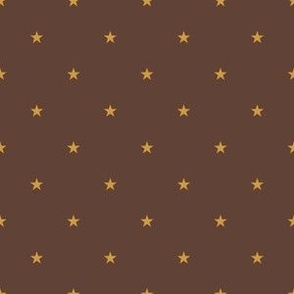 Gold Stars on Leather Brown