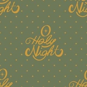 O Holy Night Gold on Sage Green