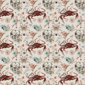 Midnight Embrace: A Gothic July Cancer Crab Pattern