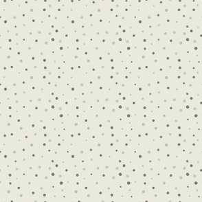 Polka dots in Dark and light sage over off white - quilt square