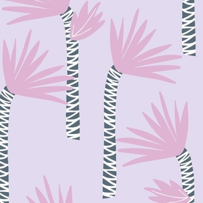 Jumbo Palm tree pink on lilac