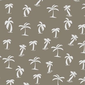 Medium Beach house tropical palm trees. Modern coconut tree in sage green background