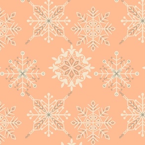 (M)  Snowflakes -peach fuzz