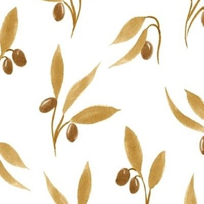 Hand Drawn Olives tonal golden large