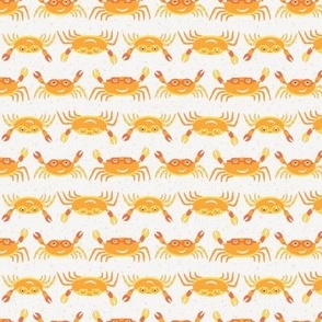 Small - Cute Crabs Crawling on the Beach - Bright Orange - Yellow Gold - Tangerine
