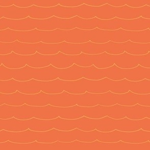 Small - Waves Crashing in the Ocean on Tangerine Orange