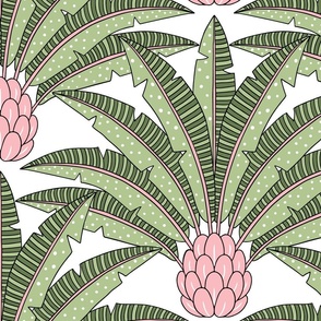 Festive palm fan/tickled pink and margarita green/jumbo