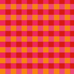 Tangerine and Pink Check
