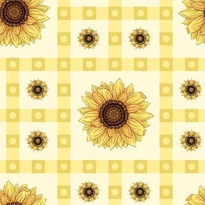 Sunflowers on Yellow Checkered - Smaller