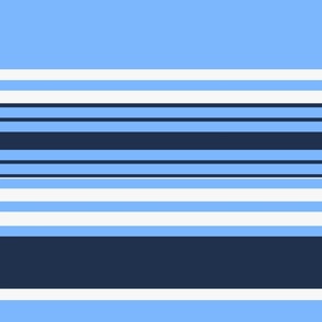 Blue and Navy stripes bold Striped Nautical