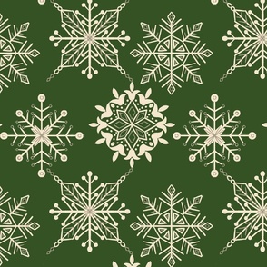 (M) Snowflakes - Evergreen