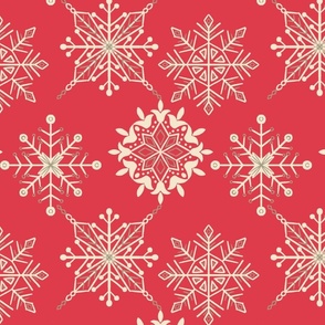 (M) Snowflakes - Christmas pink