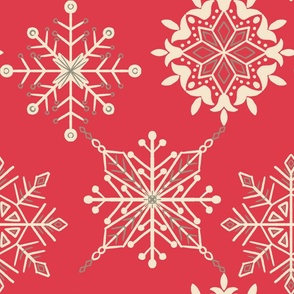 (L) Snowflakes - Christmas pink