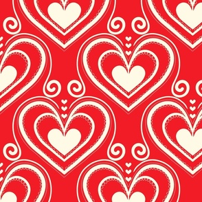 Nordic bold hearts - Red