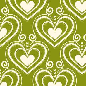 Nordic bold hearts - Dark green