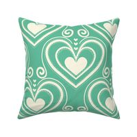 Nordic bold hearts - retro blue