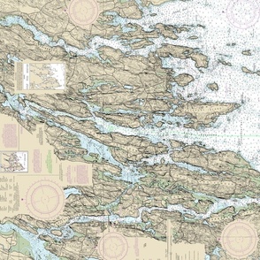 Kennebec area nautical map -- fat quarter size