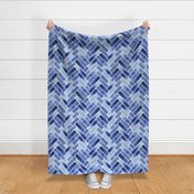 Watercolour Herringbone Chevron Periwinkle (L)