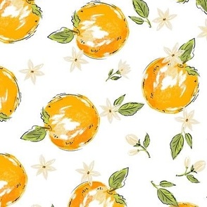 Oranges on White Medium